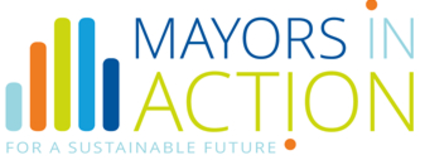 An illustration of the Mayors in Action logo
